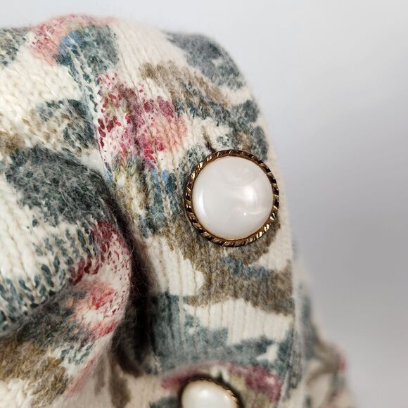 De Rotchild Sweater Womens M VTG Silk Blend Cottagecore Fairycore Shoulder Pads - Picture 10 of 15